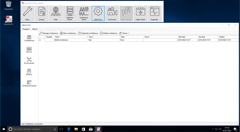 brählerOS Benutzeroberfläche